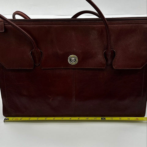 Wilsons Leather Pelle Studio Dark Brown Italian Leather Tote Bag Handbag