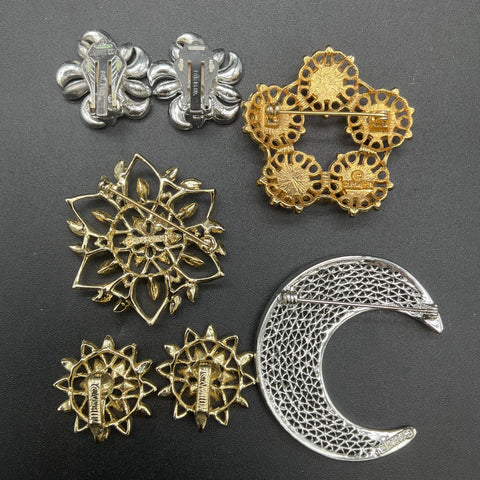 Vintage Sarah Coventry Costume Jewelry Lot Brooches Earrings Necklace