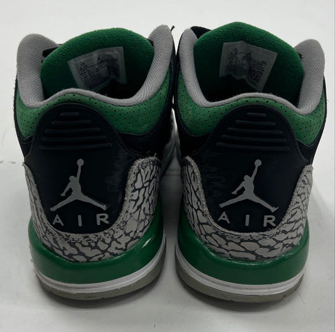Nike Air Jordan 3 Retro Pine Green Black Cement Grey Youth GS Size 6.5Y