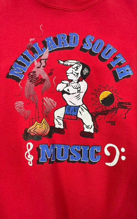 Vintage 90s Millard South Music Hanes Heavyweight Sweatshirt Red Sz XXL