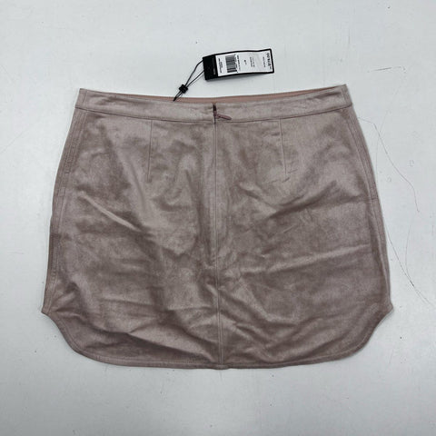 BCBG MAXAZRIA Women's Bare Pink Faux Suede Cargo Mini Skirt Sz M NWT