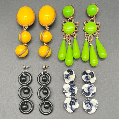 Costume Jewelry Earring Lot of 10 Chunky Dangle Hoop Colorful Lia Sophia