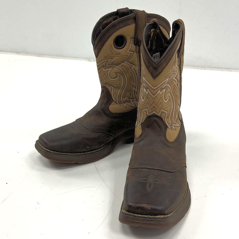 Boys' Kid's Durango 8" Saddle Brown Cowboy Western Pull On Boots Size 5M