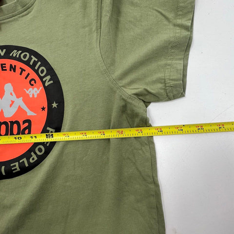 Kappa T-Shirt People In Motion Big Logo Graphic Green Sz Small