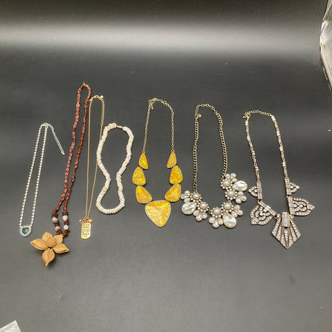 Loft & Modern Statement Necklaces Beaded Rhinestone Pendant Jewelry Lot of 7