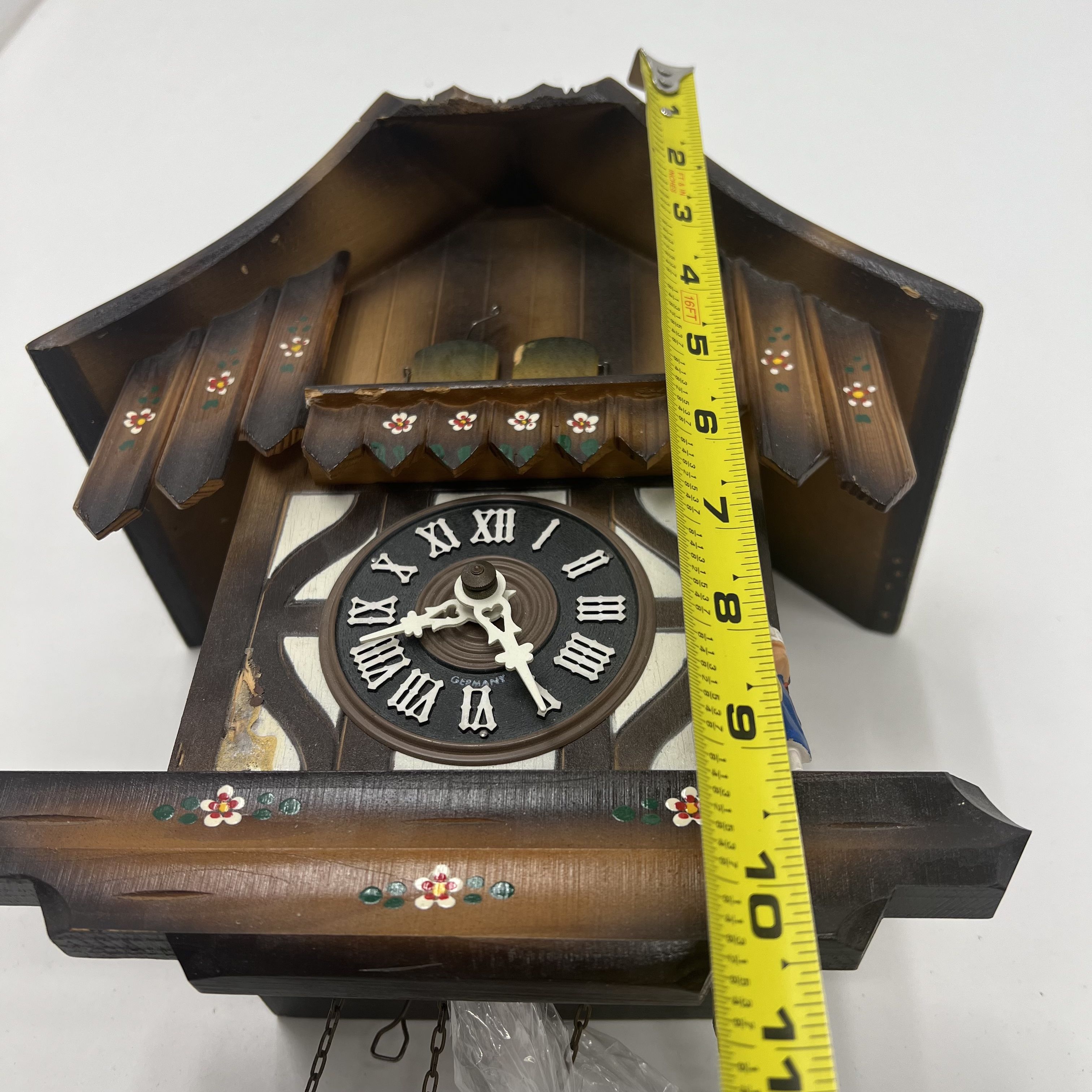 Vintage Cuckoo Musical Clock Chalet Made In Germany *Repair Needed