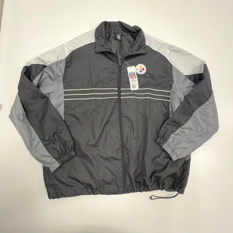 Vintage Y2K Reebok NFL Pittsburgh Steelers Windbreaker Jacket NWT Sz XL