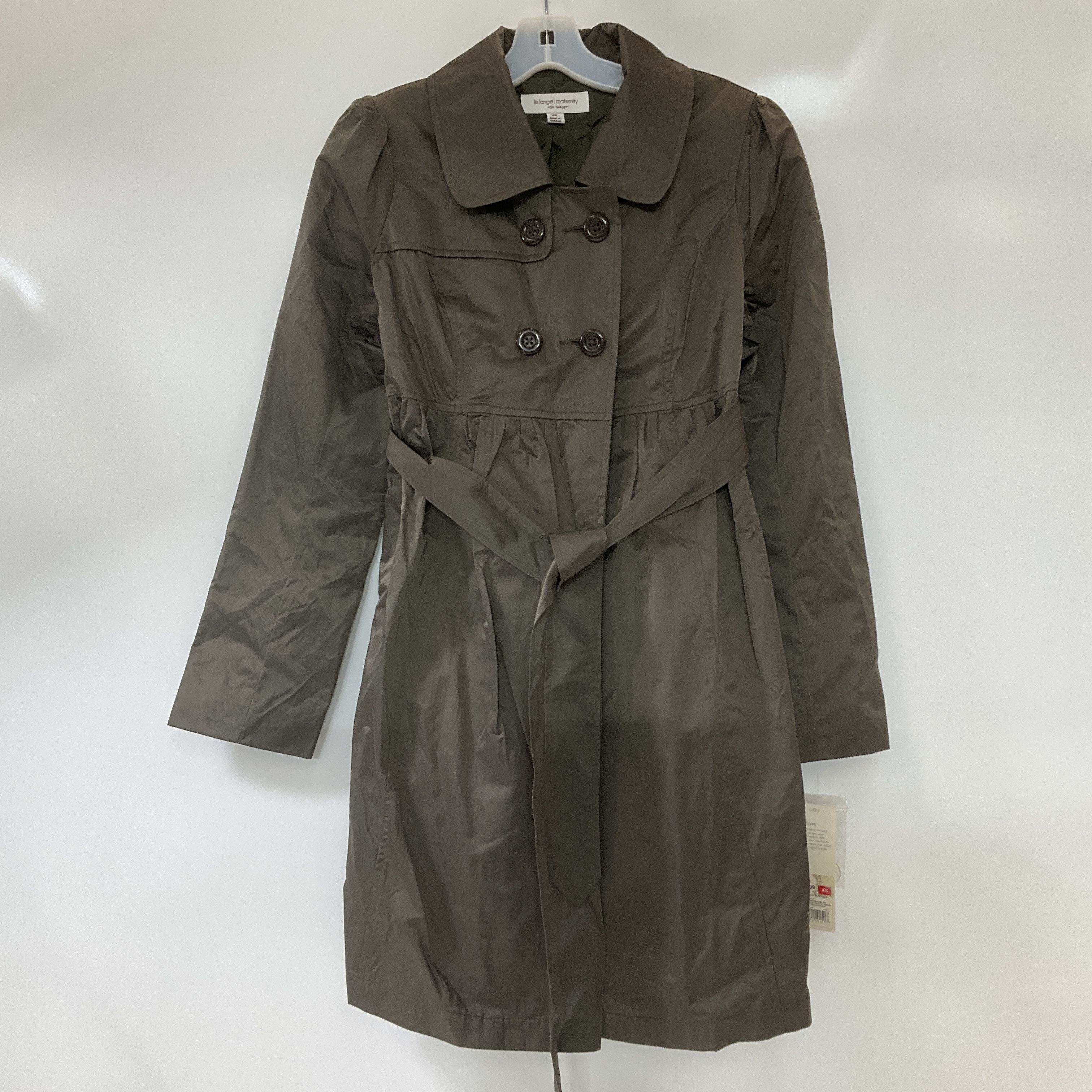 Liz Lange Maternity for Target Women's Olive Green Trench Coat Size XS NWT