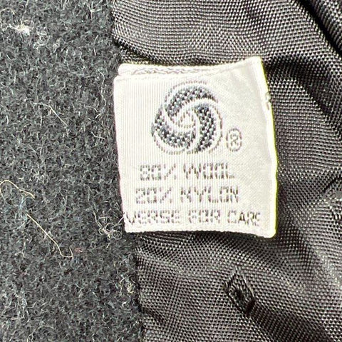 Vintage 90s A'leet by Karen Women's Black Wool Blend Shawl Collar Long Coat