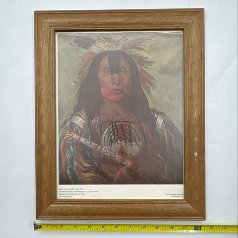 George Catlin Smithsonian Print Blackfoot Chief Buffalo Bull's Back Fat 13x16