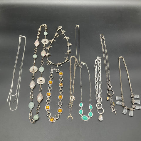 Fashion Costume Jewelry Lot 10 Necklaces Boho Goth Statement Celestial Mixed