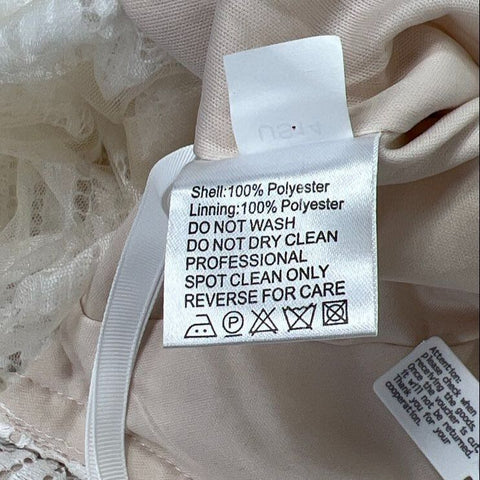 Unbranded White Ivory Floral Lace Long Sleeve Mermaid Gown Dress Women's S