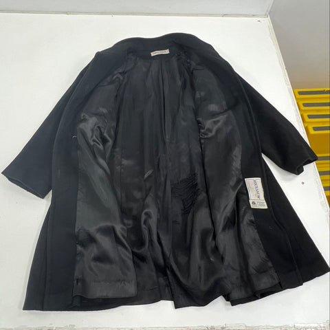 Vintage 80s Donnybrook Hockanum Wool Swing Coat Woven Shoulder Made in USA