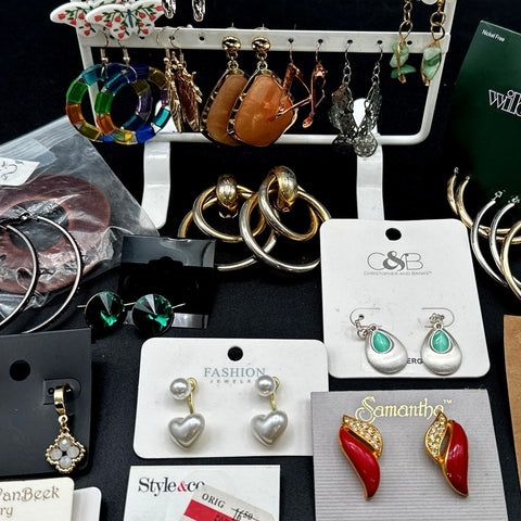 Wild Fable Style & Co Marlene VanBeek Mixed Style Earrings Jewelry Lot of 35