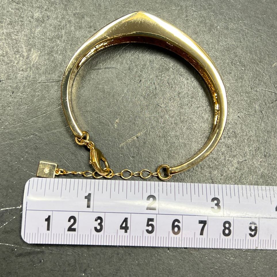 Asymmetrical Gold Tone Bracelet with Chain
