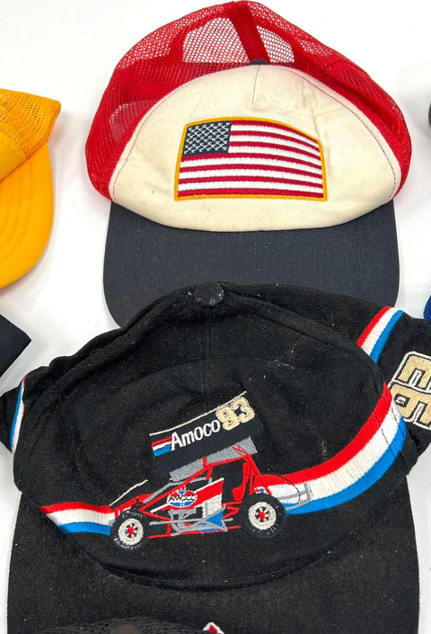 Vintage 80s 90s Lot of 8 Trucker Hat Snapback Foam Mesh Cap Men's Adjustable