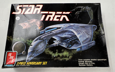 AMT Ertl Star Trek 3 Piece Adversary Set 1989 Model Kit Romulan Klingon Ferengi