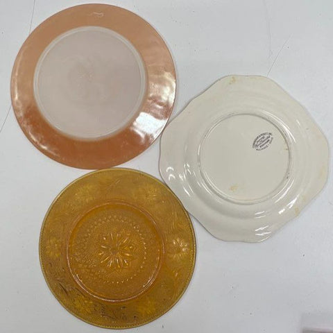 Vintage Plate Lot Fire-King Laurel Federal Madrid Cunningham & Pickett 3 Pcs