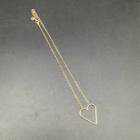 Heart Pendant Costume Jewelry Lot of 6 Necklaces Gold & Silver Tone LRL