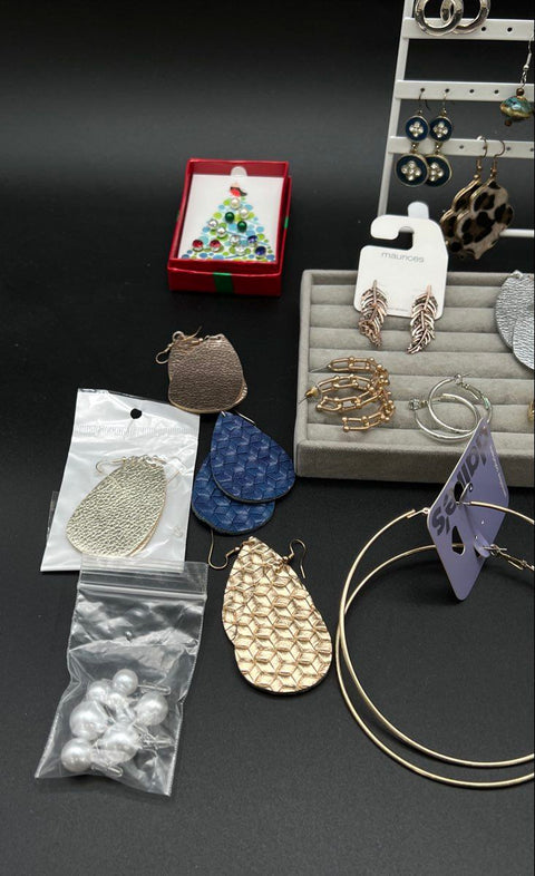 Claire's Sugarfix Maurices Costume Jewelry Lot 25+ Pairs Earrings Hoops Dangle