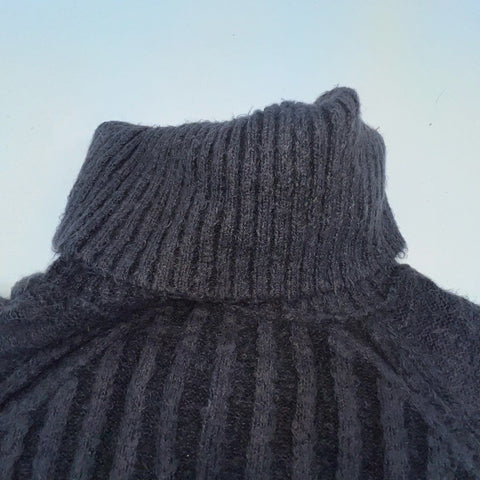 Free People Charcoal Gray Ribbed Texture Turtleneck Sweater Women's S