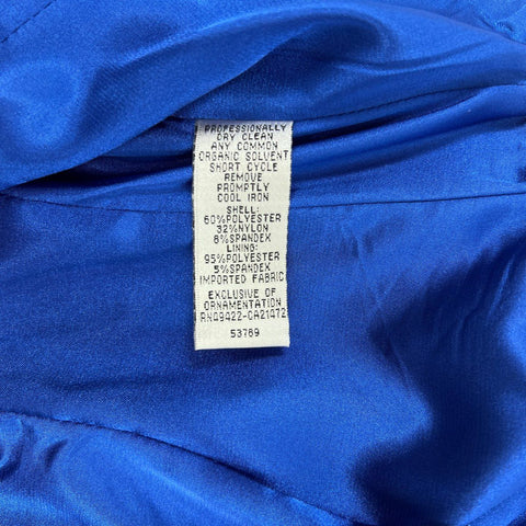 Vintage Y2K Jessica McClintock Royal Blue Strapless Rosette Bubble Dress Sz 2