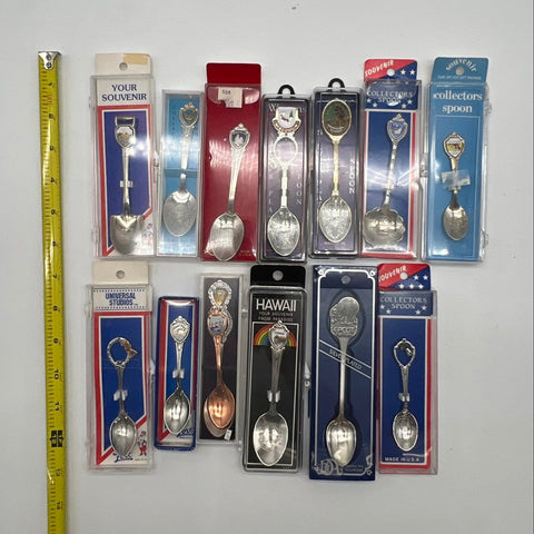Souvenir Spoon Lot of 12 Vintage Silver Plated Epcot Universal Studios States