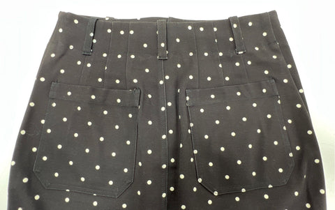 Maeve by Anthropologie Women's Black White Polka Dot Midi Skirt Pockets NWT M