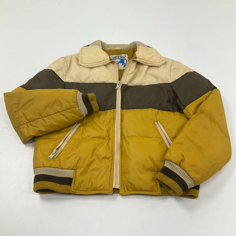 Vintage 70s Worldwide Sportswear Colorblock Down Puffer Bomber Jacket Men's S