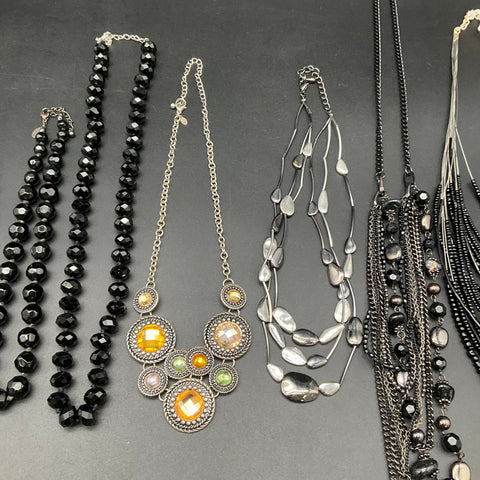 Sugarfix & Roman Necklace Lot 9pc Vintage to Modern Statement Costume Jewelry