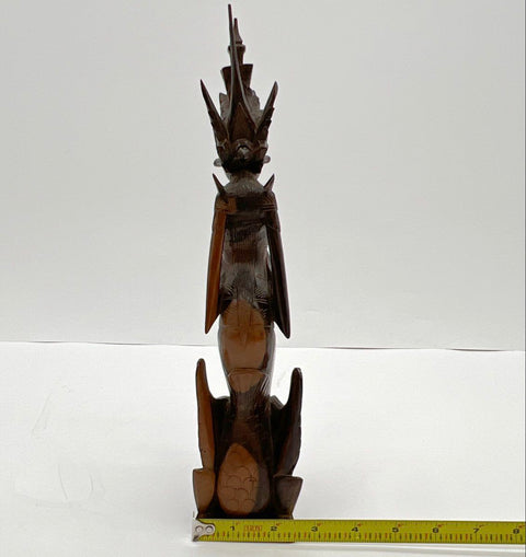 Vintage Balinese Hand Carved Wood Goddess Sculpture 12" Indonesian Figurine