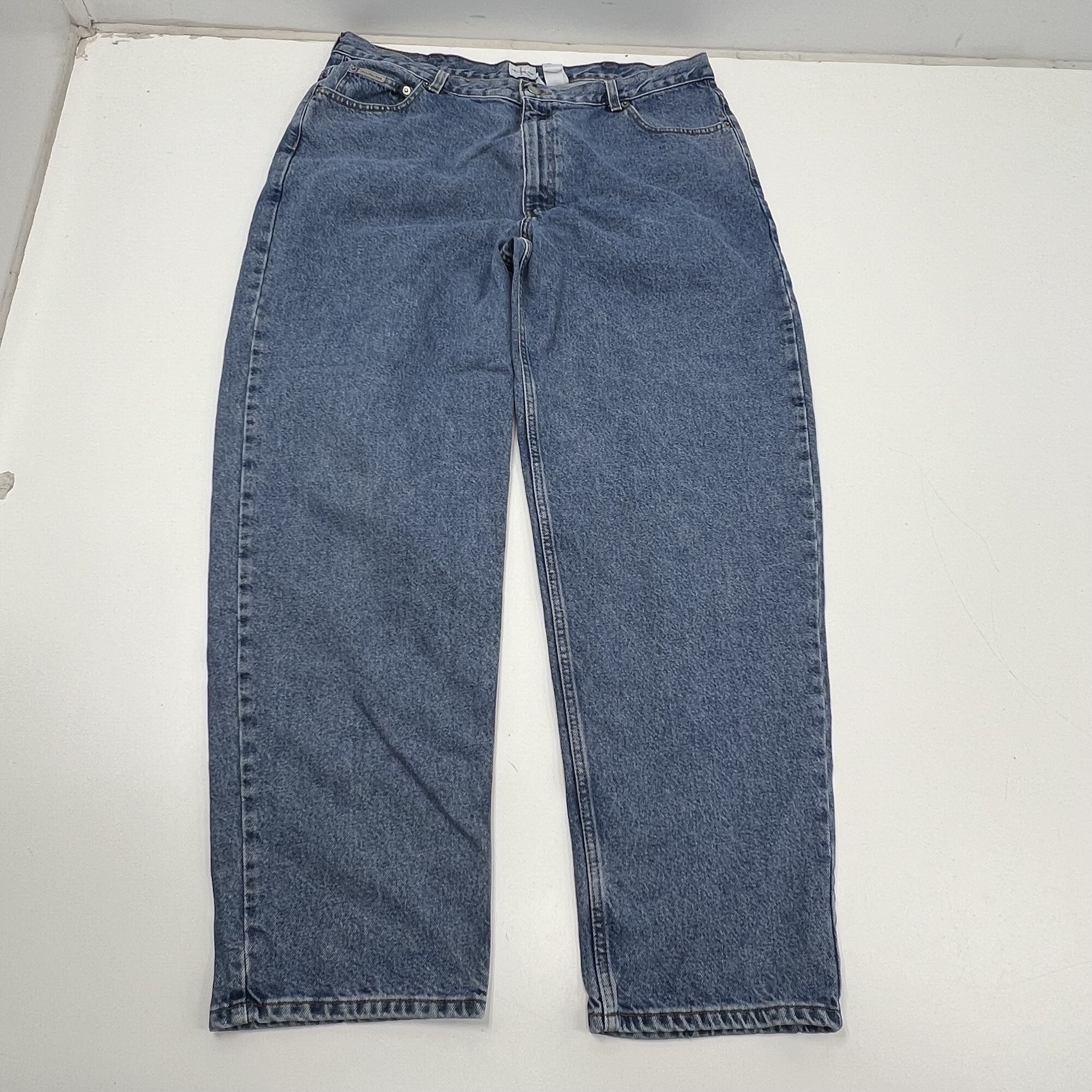 Vintage 90s Calvin Klein Jeans Blue Denim Easy Fit Straight Leg Men's Size 40x32