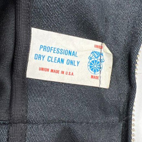 Vintage 80s Little Chief Men's Black Quilted Bomber Jacket Chevron Patch Sz XL