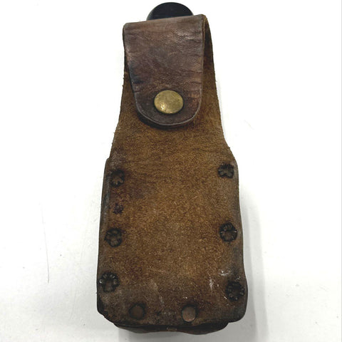 Vintage Gi Metal Rotary Numbering Machine Date Stamp with Leather Holster