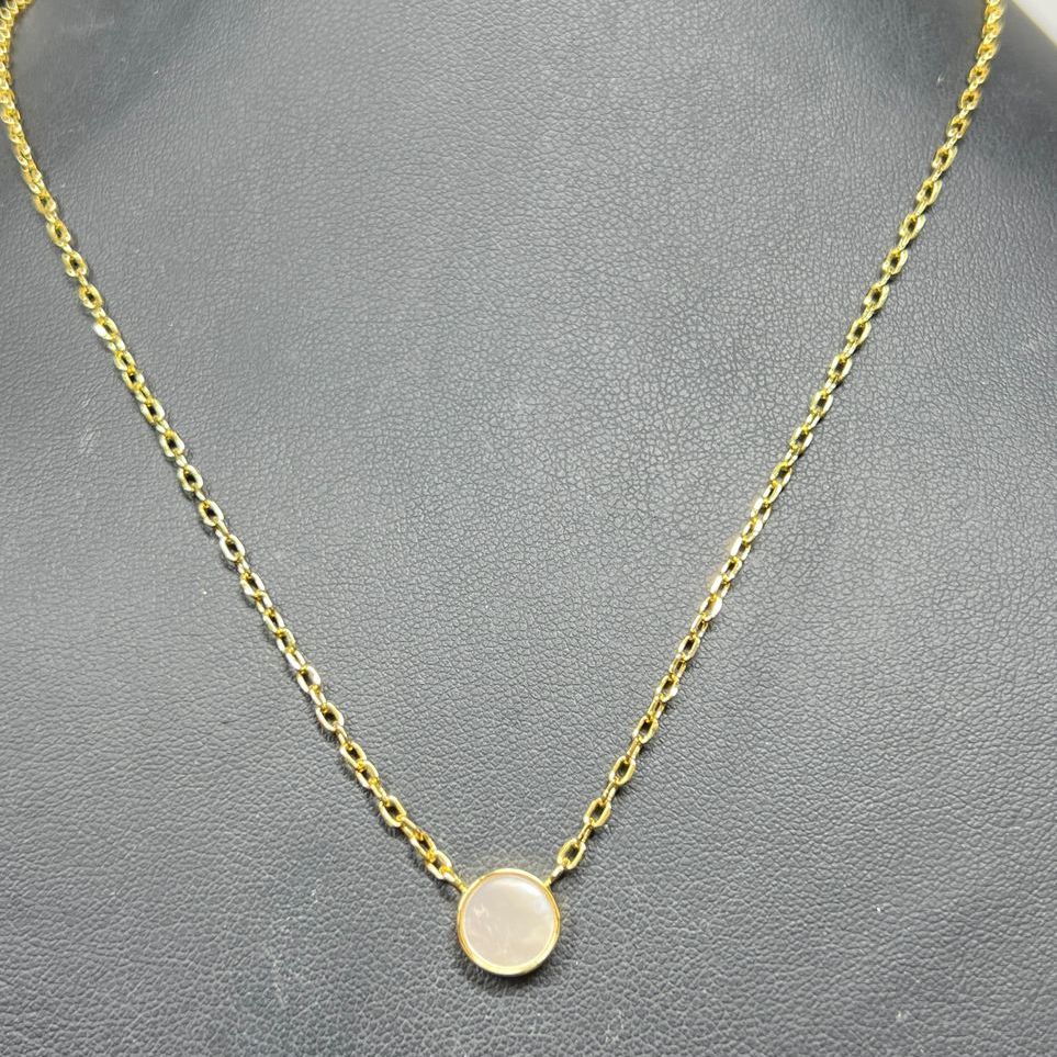 Gorjana Gold Tone Mother of Pearl Chain Necklace
