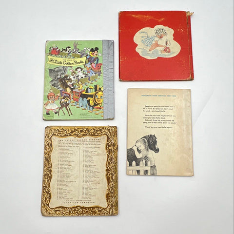 Children's Books Lot Little Golden Books Scholastic Disney 4 Pieces 1940s-1960s