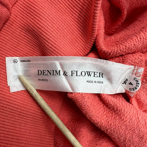 Denim & Flower Men's Crewneck Performance Fleece Sweatshirt Coral NWT Size S