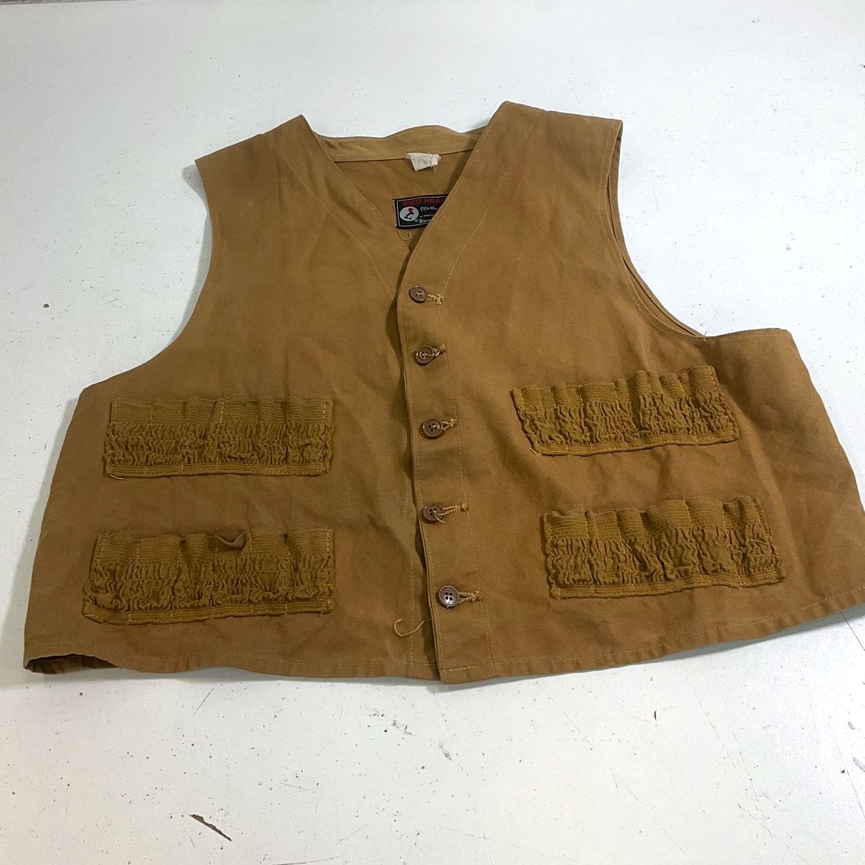Vintage 70s Red Head Brunswick Canvas Duck Hunting Shooting Vest Men's L USA