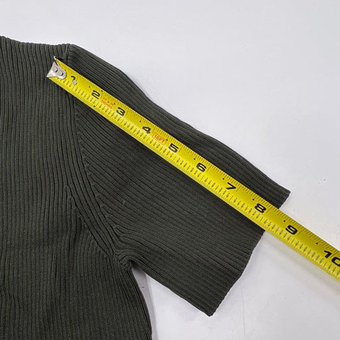 Michael Kors Women's NWT Ivy Green Ribbed Knit Lace Up Sheath Dress Size M