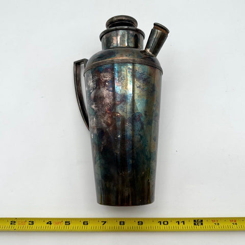 Antique E.G. Webster & Son Silver Plate Cocktail Shaker 1915 Patent Model 12