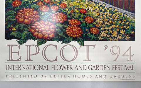 Vintage Disney Epcot Flower and Garden Festival Posters 1994 1995 Lot of 2 24x36