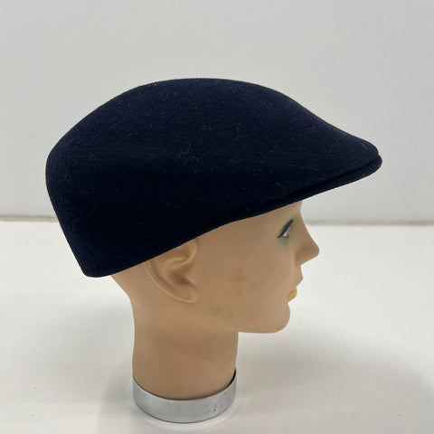 Stetson Men's Cuffley Ivy Cap Black Wool Made in England Vintage Size M