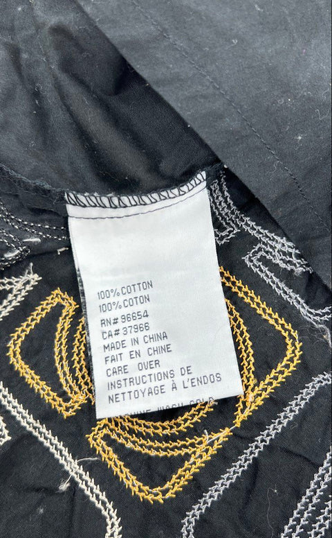 Vintage 90s Davoucci Embroidered Hip Hop Button Up Shirt Sz 3X