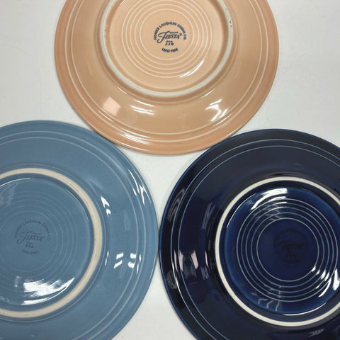 Homer Laughlin Fiesta Salad Plate 10pc Set Cobalt Periwinkle Apricot Modern