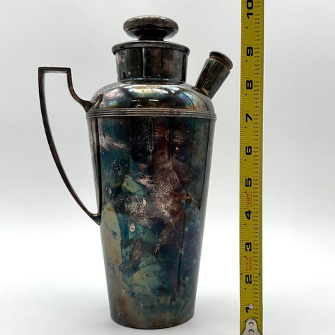 Antique E.G. Webster & Son Silver Plate Cocktail Shaker 1915 Patent Model 12