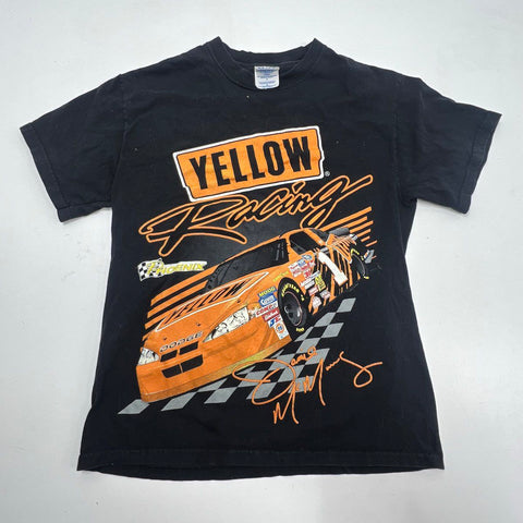 Vintage 2003 Jamie McMurray Yellow Racing NASCAR T-Shirt Double Sided Sz M