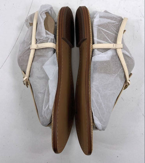 Sam Edelman Gigi Signet Ivory Leather T-Strap Thong Sandals Women's Size 10 M