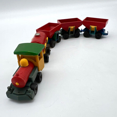 Jean Plastic Toy Train Set Lot 5 Vehicles Vintage West Germany