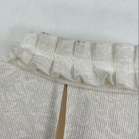 Chico's Cord Bouquet Carella Jacket Antique Ivory Ruffle Trim Women's 0 S NWT