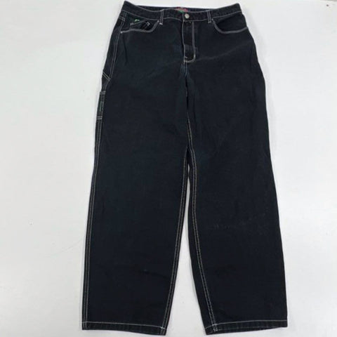 Empyre Women's Tori Wide Leg Skate Pants Black Contrast Stitch Size 14